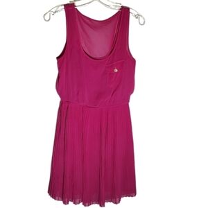 Speckless Dress Womens Size S Pleated  Fusha Purple Midi